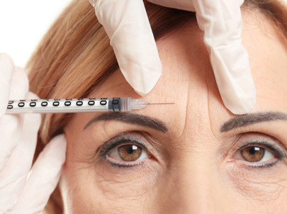 Women getting botox between eyes